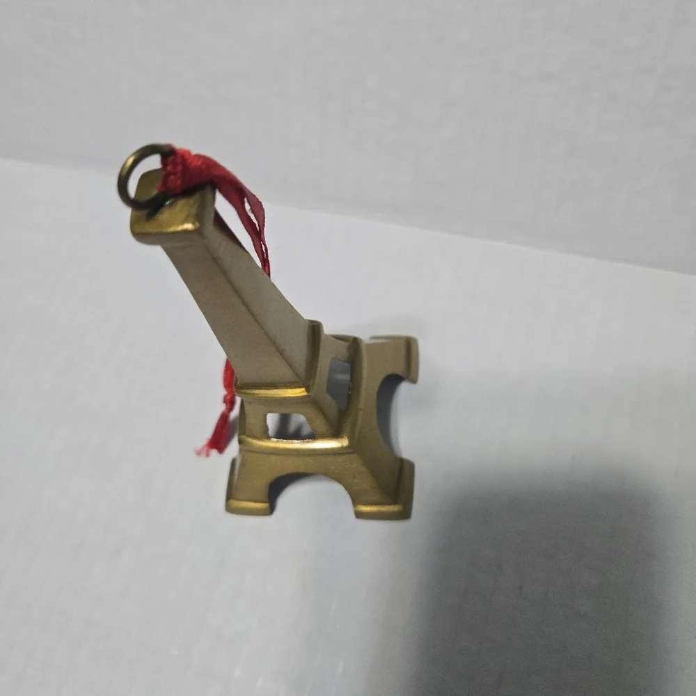 Brass Eiffel Tower Christmas Ornament Paris FR